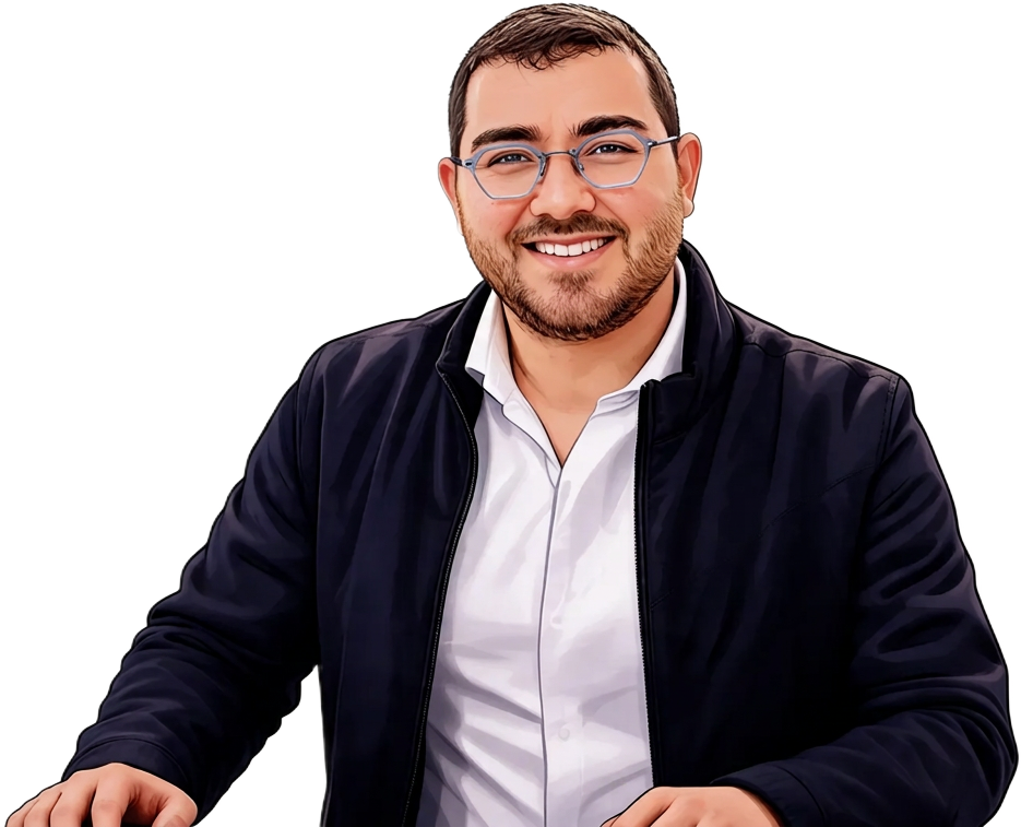 אליהו אדלר מניח את ידו על סמל ג׳מיני